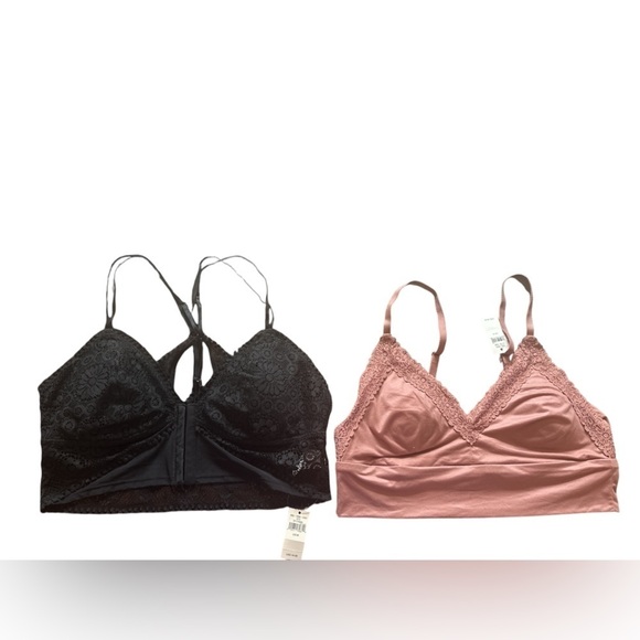 Aerie bundle of two bras NWT $85 Msrp black mauve Medium - Picture 1 of 6